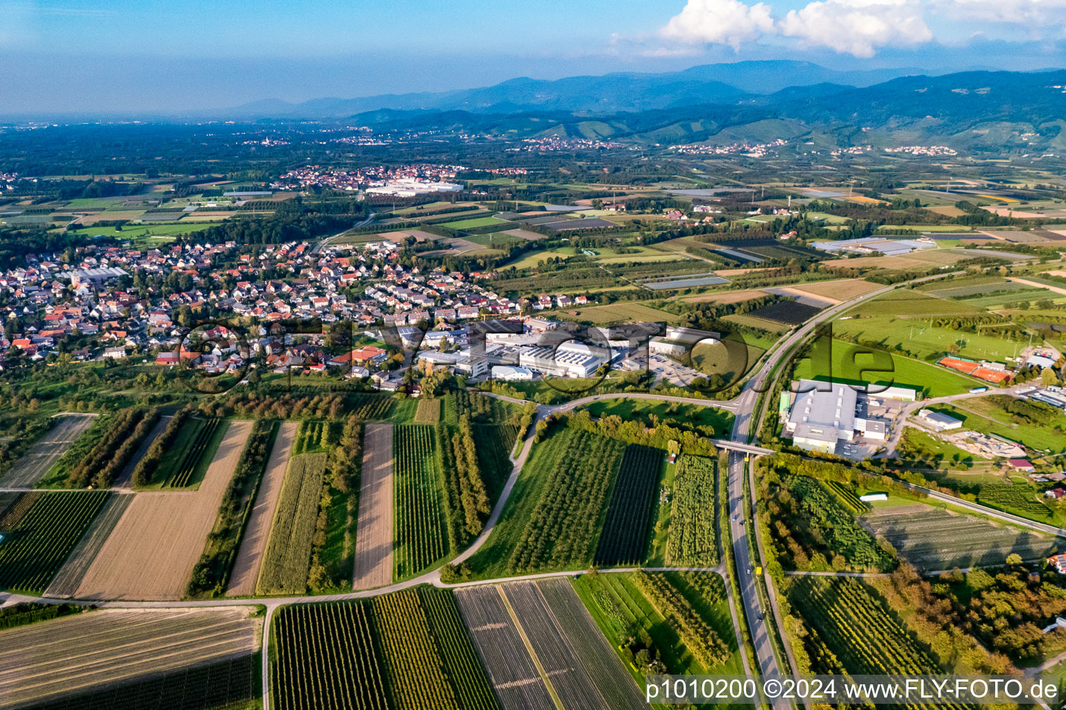 Vue aérienne de Service de sérigraphie Weiler à le quartier Zusenhofen in Oberkirch dans le département Bade-Wurtemberg, Allemagne