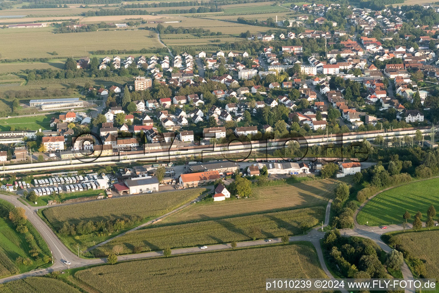 Appenweier dans le département Bade-Wurtemberg, Allemagne vue d'en haut