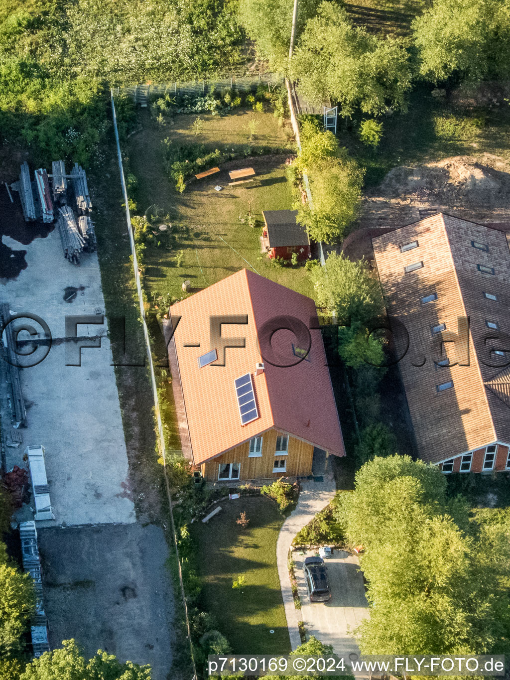 Quartier Billigheim in Billigheim-Ingenheim dans le département Rhénanie-Palatinat, Allemagne d'en haut