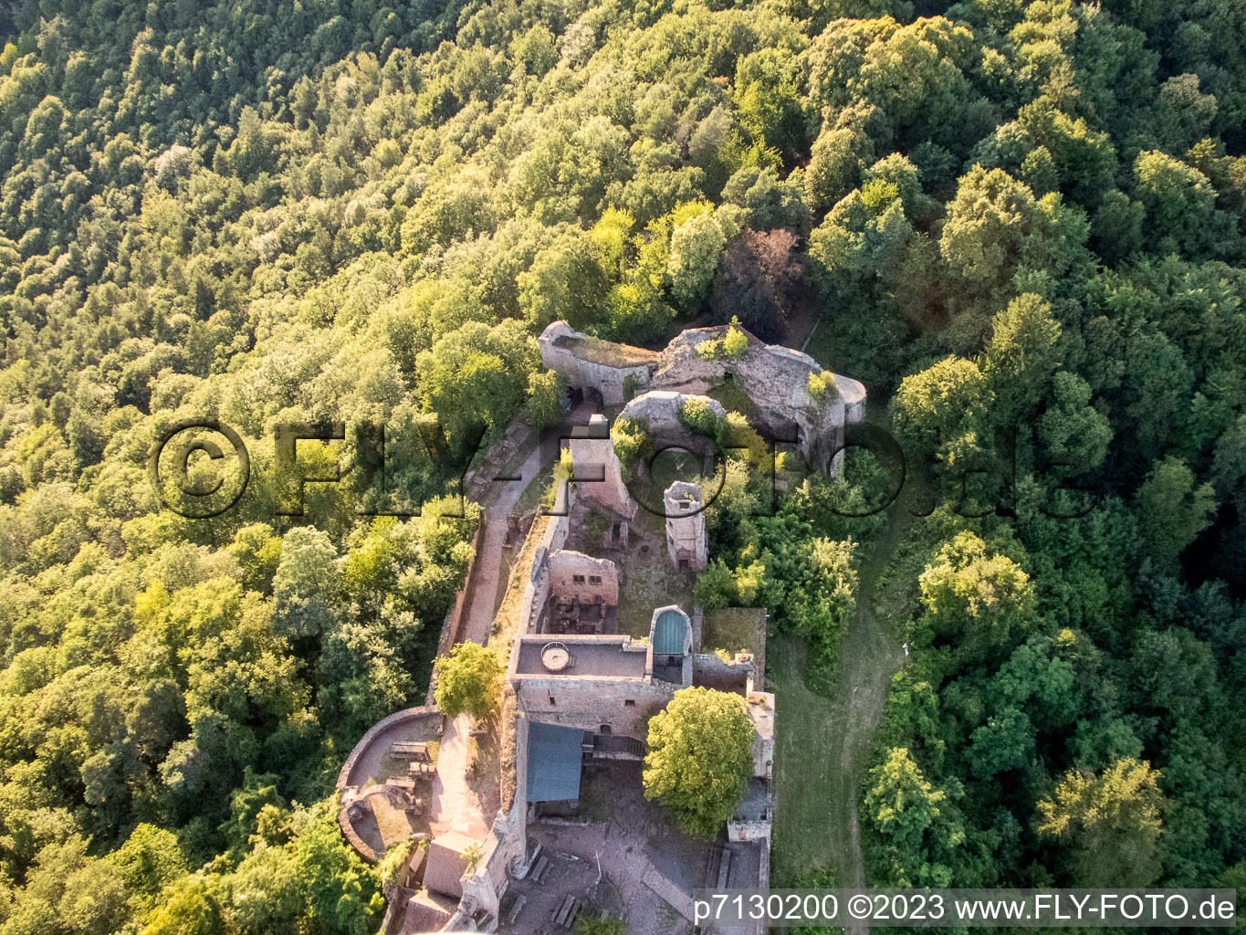 Madenbourg à Eschbach dans le département Rhénanie-Palatinat, Allemagne vue du ciel