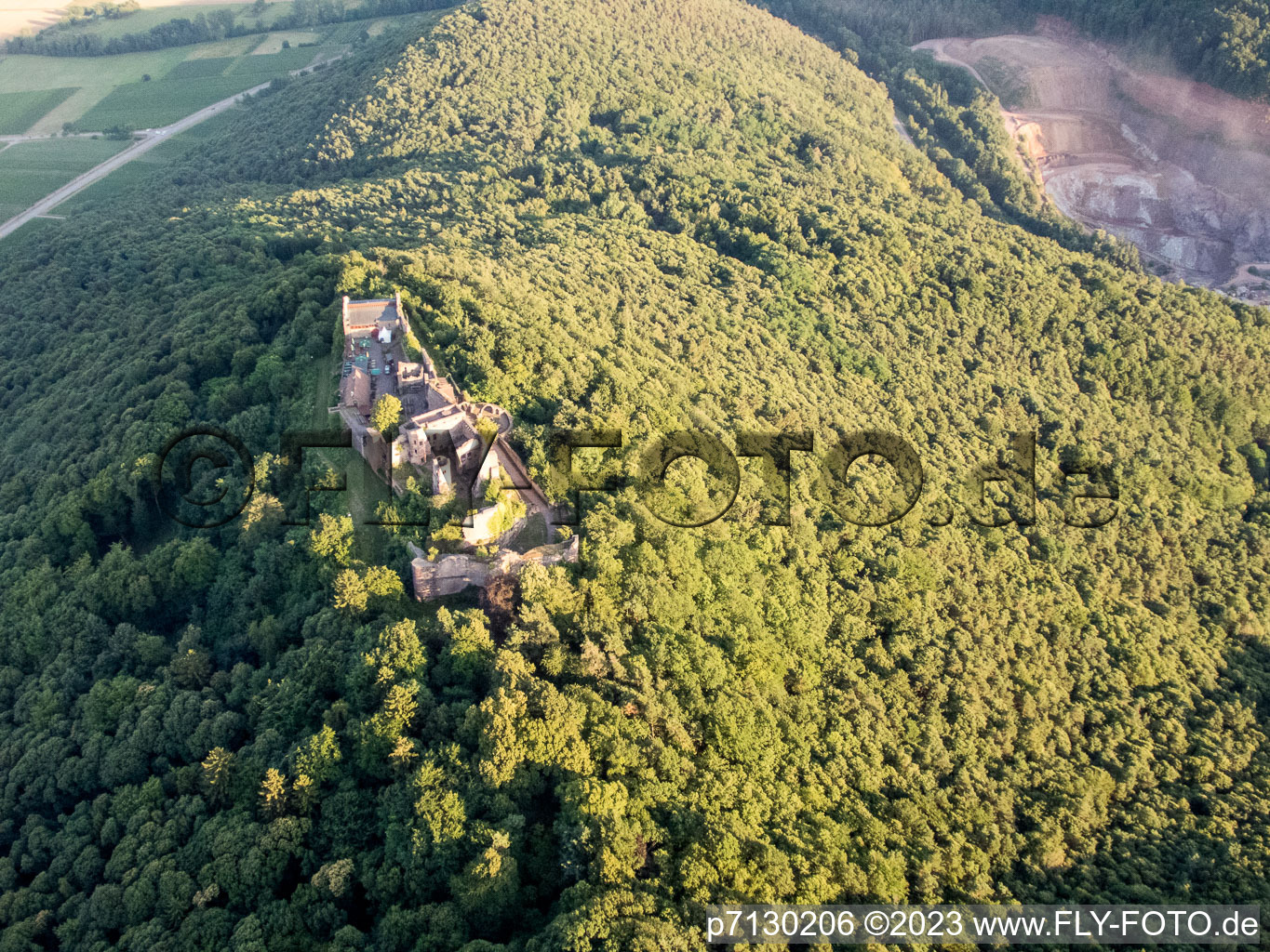 Enregistrement par drone de Madenbourg à Eschbach dans le département Rhénanie-Palatinat, Allemagne