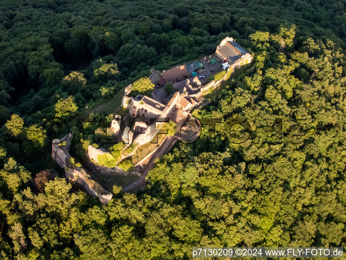 Madenbourg à Eschbach dans le département Rhénanie-Palatinat, Allemagne du point de vue du drone