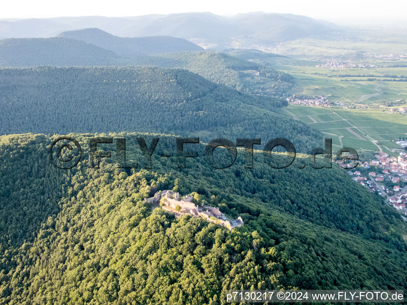 Vue aérienne de Madenbourg à Eschbach dans le département Rhénanie-Palatinat, Allemagne