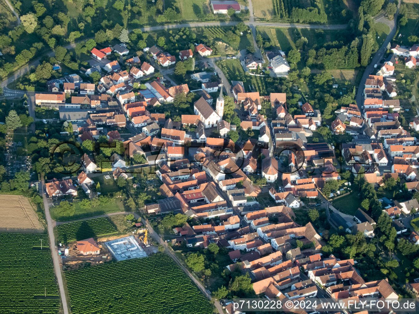 Göcklingen dans le département Rhénanie-Palatinat, Allemagne vue d'en haut