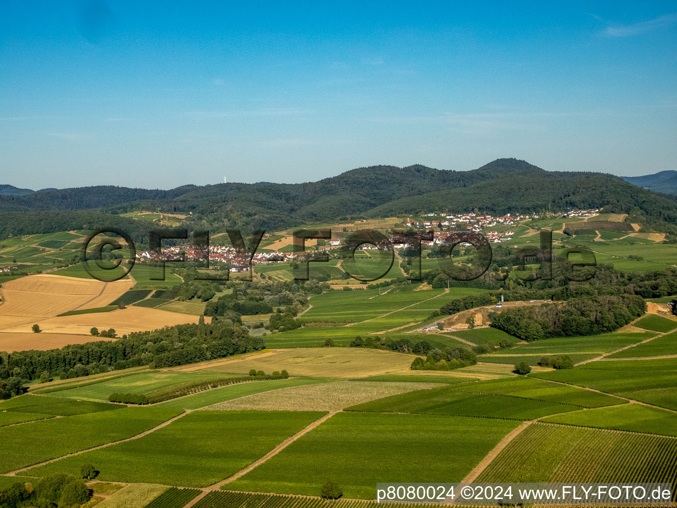 Quartier Gleiszellen in Gleiszellen-Gleishorbach dans le département Rhénanie-Palatinat, Allemagne vu d'un drone