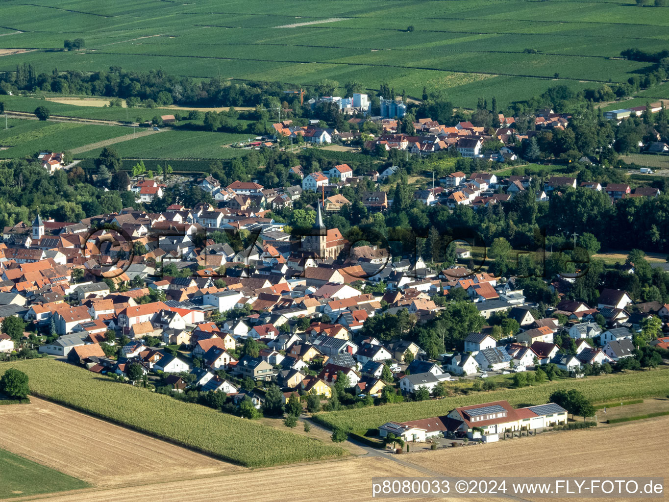 Quartier Mühlhofen in Billigheim-Ingenheim dans le département Rhénanie-Palatinat, Allemagne vue du ciel