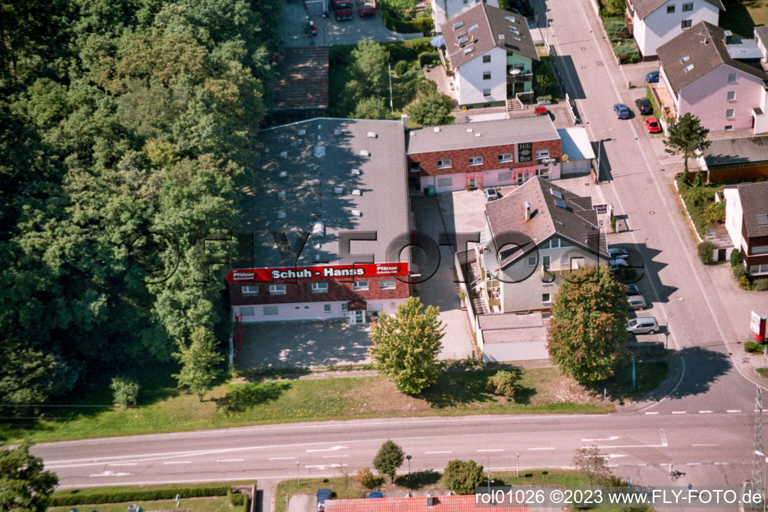 Vue aérienne de Rue alsacienne Schuh-Hanss à Kandel dans le département Rhénanie-Palatinat, Allemagne