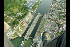 Vue aérienne de Ouistreham dans le département Calvados, France