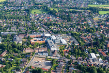 Vue aérienne de Hôpital de district à le quartier Hochfeld in Heide dans le département Schleswig-Holstein, Allemagne