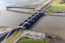Vue aérienne de Barrage d'Eiders à Tönning dans le département Schleswig-Holstein, Allemagne