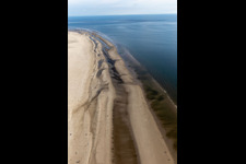 Vue aérienne de Plage à le quartier Ording in Sankt Peter-Ording dans le département Schleswig-Holstein, Allemagne