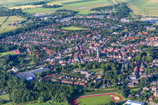 Photographie aérienne de Tönning dans le département Schleswig-Holstein, Allemagne