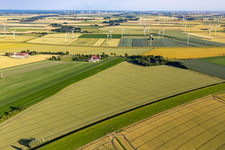 Vue aérienne de Karolinenkoog dans le département Schleswig-Holstein, Allemagne
