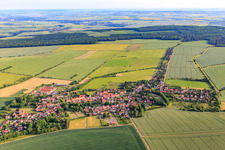 Vue aérienne de Du sud à Eschenbergen dans le département Thuringe, Allemagne