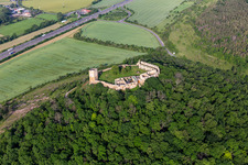 Château de Gleichen à le quartier Wandersleben in Drei Gleichen dans le département Thuringe, Allemagne hors des airs