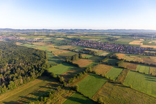 Vue aérienne de Minfeld dans le département Rhénanie-Palatinat, Allemagne
