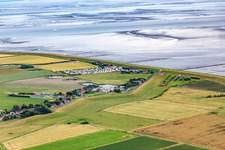 Vue aérienne de Camping en mer du Nord à Lee à le quartier Stinteck in Oesterdeichstrich dans le département Schleswig-Holstein, Allemagne