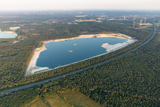 Vue aérienne de Lac d'Argent I à le quartier Sythen in Haltern am See dans le département Rhénanie du Nord-Westphalie, Allemagne