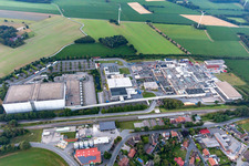Vue aérienne de Locaux de l'usine du fabricant de produits alimentaires IGLO GmbH à le quartier Klein-Reken in Reken dans le département Rhénanie du Nord-Westphalie, Allemagne