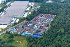 Vue aérienne de Anger Systemtechnik, Metro Central Logistic à le quartier Brassert in Marl dans le département Rhénanie du Nord-Westphalie, Allemagne