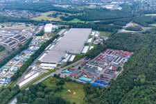 Vue aérienne de Anger Systemtechnik, Metro Central Logistic à le quartier Brassert in Marl dans le département Rhénanie du Nord-Westphalie, Allemagne