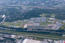 Vue aérienne de Port de plaisance et quartier portuaire de Stölling sur le canal Rhin-Herne à le quartier Bismarck in Gelsenkirchen dans le département Rhénanie du Nord-Westphalie, Allemagne