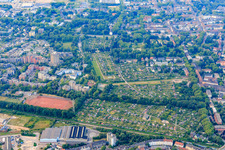 Vue aérienne de Ahlmannshof, Ehmer+Sonntag, association de jardins familiaux d'Emschertal à Bulmke-Hüllen dans le département Rhénanie du Nord-Westphalie, Allemagne