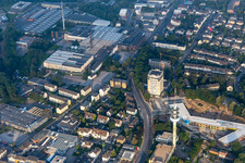 Vue aérienne de Chantier de construction du nouveau bâtiment scolaire sur la Kastanienallee à Velbert dans le département Rhénanie du Nord-Westphalie, Allemagne