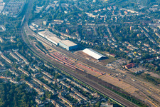 Vue aérienne de Dépôt ferroviaire à le quartier Bilderstöckchen in Köln dans le département Rhénanie du Nord-Westphalie, Allemagne