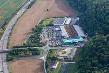 Vue aérienne de Parc Hornbach à le quartier Lustnau in Tübingen dans le département Bade-Wurtemberg, Allemagne