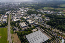 Vue aérienne de Magasin de meubles - Marché du meuble Braun Möbel-Center GmbH & Co. KG à le quartier Jettenburg in Kusterdingen dans le département Bade-Wurtemberg, Allemagne