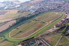 Photographie aérienne de Piste de course Iffezheim à Iffezheim dans le département Bade-Wurtemberg, Allemagne