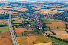 Vue aérienne de Du nord à le quartier Unzhurst in Ottersweier dans le département Bade-Wurtemberg, Allemagne
