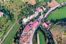Vue aérienne de Scierie Andreas Huber GmbH dans le Renchtal à le quartier Ibach in Oppenau dans le département Bade-Wurtemberg, Allemagne