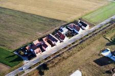 Vue aérienne de Jockgrimerstr à Rheinzabern dans le département Rhénanie-Palatinat, Allemagne