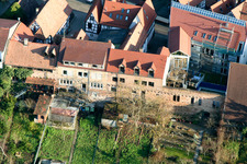 Vue aérienne de Hinterstädl, muraille de la Ludwigstraße à Jockgrim dans le département Rhénanie-Palatinat, Allemagne