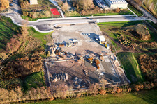 Vue aérienne de Chantier de construction d'une salle polyvalente à Kandel dans le département Rhénanie-Palatinat, Allemagne