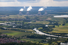 Vue aérienne de Kœnigsmacker dans le département Moselle, France