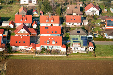 Vue aérienne de Lièvre attrapant à Freckenfeld dans le département Rhénanie-Palatinat, Allemagne