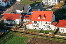 Vue aérienne de Sur la voie de glissement à Freckenfeld dans le département Rhénanie-Palatinat, Allemagne