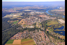 Photographie aérienne de Vue d'ensemble de la ville depuis le sud à Germersheim dans le département Rhénanie-Palatinat, Allemagne