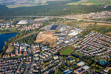 Zone commerciale Schütte-Lanz-Park à Brühl dans le département Bade-Wurtemberg, Allemagne vue du ciel