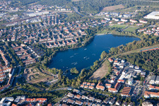 Quartier Rheinau in Mannheim dans le département Bade-Wurtemberg, Allemagne d'en haut