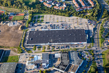 Vue d'oiseau de Zone commerciale Schütte-Lanz-Park à Brühl dans le département Bade-Wurtemberg, Allemagne