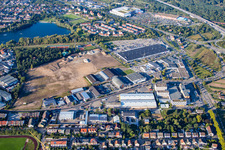 Vue oblique de Zone commerciale Schütte-Lanz-Park à Brühl dans le département Bade-Wurtemberg, Allemagne