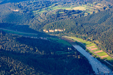 Vue aérienne de Du sud à le quartier Rockenau in Eberbach dans le département Bade-Wurtemberg, Allemagne