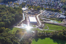 Nouvelle ouverture du nouveau bâtiment EDEKA dans la Lauterburger Straße à Kandel dans le département Rhénanie-Palatinat, Allemagne d'en haut