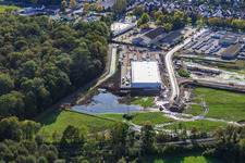 Nouvelle ouverture du nouveau bâtiment EDEKA dans la Lauterburger Straße à Kandel dans le département Rhénanie-Palatinat, Allemagne vue d'en haut
