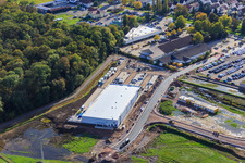 Nouvelle ouverture du nouveau bâtiment EDEKA dans la Lauterburger Straße à Kandel dans le département Rhénanie-Palatinat, Allemagne vue du ciel