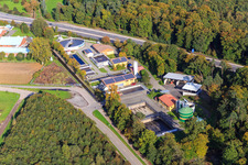 Vue aérienne de Usine de traitement des eaux usées à Kandel dans le département Rhénanie-Palatinat, Allemagne